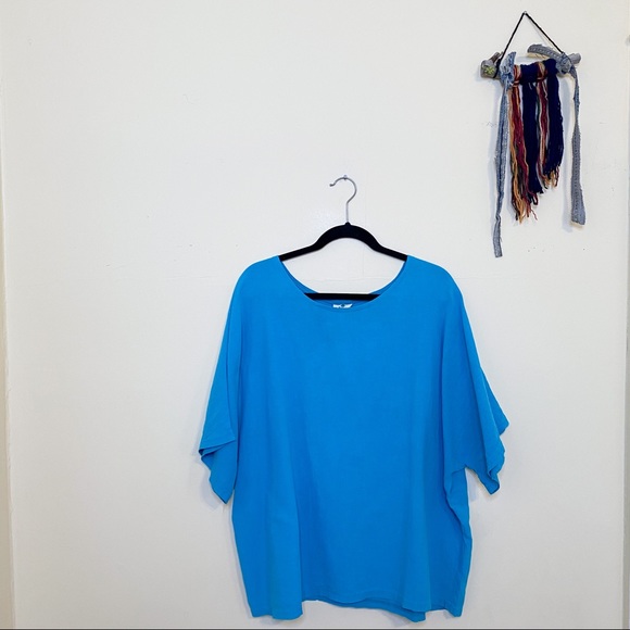 Deva • ocean blue vintage boxy crepe top - Picture 3 of 9